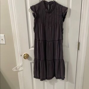Anthropologie Gray Tiered Sundress with Mock Neck